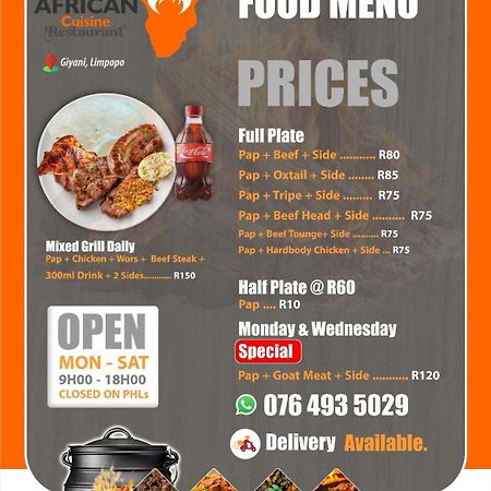 Bed and Breakfast African Cuisine Restaurant à Giyani Extérieur photo